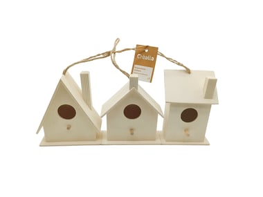 Nichoirs à oiseaux en bois - Lot de 3 - Créalia