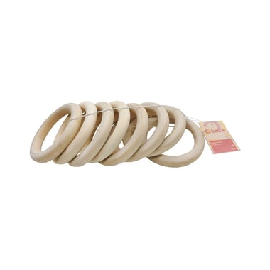 Lot 8 anneaux en bois - Ø9 cm - Créalia