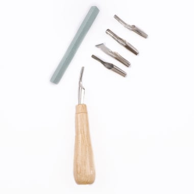 Set outils de gravure - 5 gouges - 1 aiguiseur - Créalia
