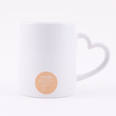 Mug en céramique sublimable - Anse coeur 340 ml - Créalia
