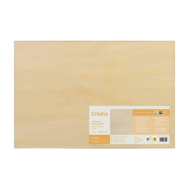 Lot de 5 feuilles de plaquage bois tilleul - 20 x 30 cm - Créalia