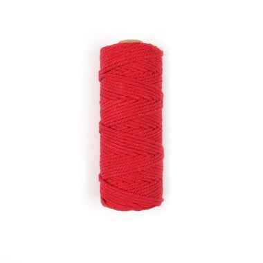 Fil macramé - Noël tradition - Rouge - Ø3 mm x 62m - Créalia