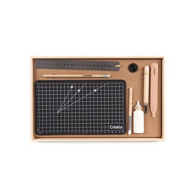 Coffret marqueterie de paille - 8 outils - Créalia