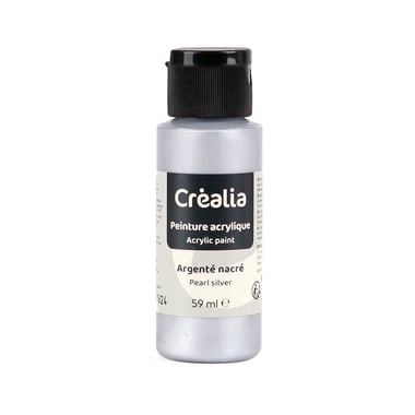 Flacon de peinture acrylique Créalia - 59 ml - Argent nacré