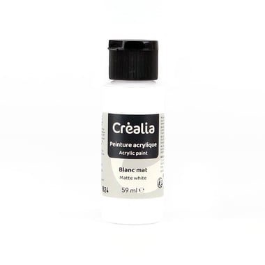 Flacon de peinture acrylique Créalia - 59 ml - Blanc mat