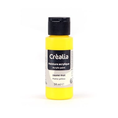 Flacon de peinture acrylique Créalia - 59 ml - Jaune clair mat