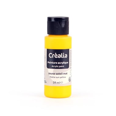Flacon de peinture acrylique Créalia - 59 ml - Jaune soleil mat