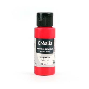 Flacon de peinture acrylique Créalia - 59 ml - Rouge mat
