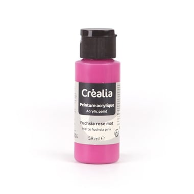 Flacon de peinture acrylique Créalia - 59 ml - Fuchsia rose mat