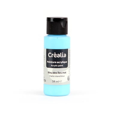 Flacon de peinture acrylique Créalia - 59 ml - Bleu des îles mat