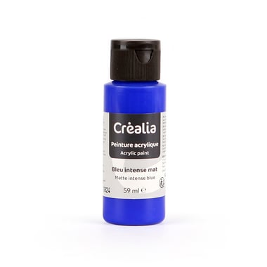 Flacon de peinture acrylique Créalia - 59 ml - Bleu intense mat