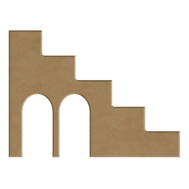 Support en bois à décorer Gomille - escalier arche - 6 MM - 14x10CM - certifié PEFC 100%
