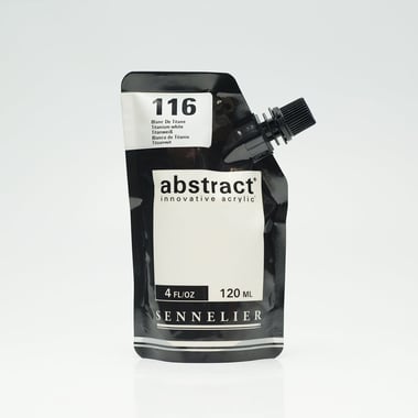 Tube 120 ml de peinture acrylique Sennelier - Abstract - Blanc de titane n°116 - Fine - Opaque