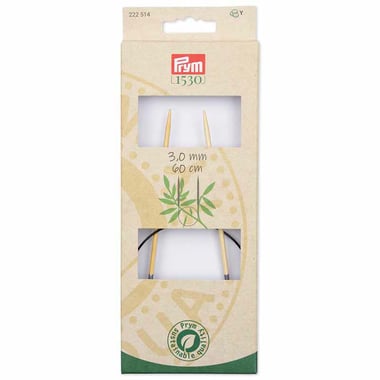 Aiguilles à tricoter circulaires n°3 - bambou - 60 cm