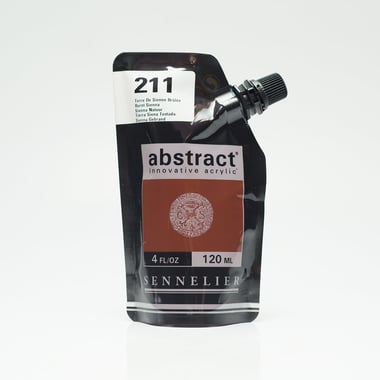 Tube 120 ml de peinture acrylique Sennelier - Abstract - Sienne brûlée n°211 - Fine - Opaque