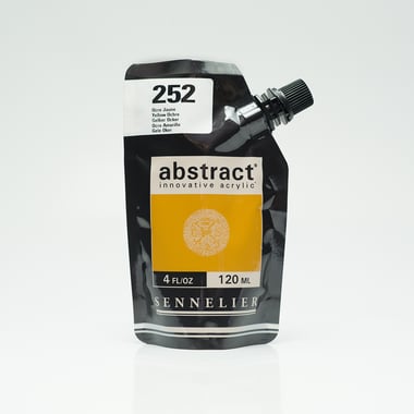 Tube 120 ml de peinture acrylique Sennelier - Abstract - Ocre jaune n°252 - Fine - Opaque