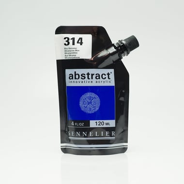 Tube 120 ml de peinture acrylique Sennelier - Abstract - Outremer n°314 - Fine - Opaque