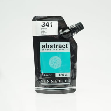 Tube 120 ml de peinture acrylique Sennelier - Abstract - Turquoise n°341 - Fine - Opaque