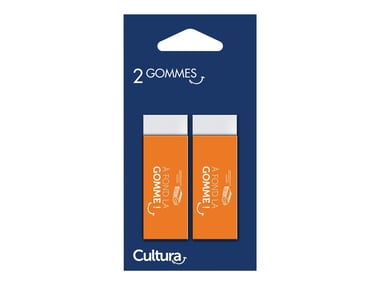 Lot de 2 gommes blanches - Cultura