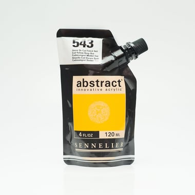 Tube 120 ml de peinture acrylique Sennelier - Abstract - Jaune De Cadmium Foncé Imit. n°543 - Fine - Opaque