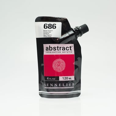 Tube 120 ml de peinture acrylique Sennelier - Abstract - Rouge primaire n°686 - Fine - Opaque