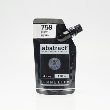 Tube 120 ml de peinture acrylique Sennelier - Abstract - Noir de mars n°759 - Fine - Opaque