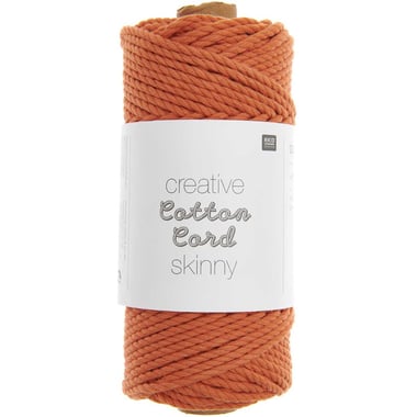Pelote de fil macramé 100 % coton - Rico Design - Creative Cotton Skinny - Orange