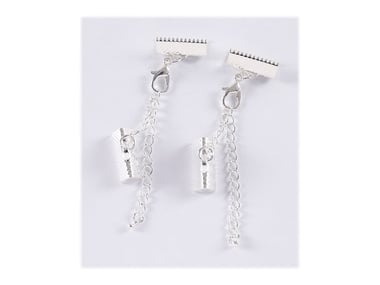 2 fermoirs mousqueton de 12 mm  - Argent - Créalia