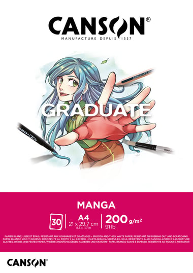 Bloc - A4 - 30 feuilles - Graduate Manga - Canson - Blanc