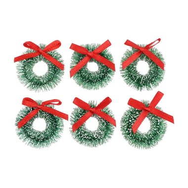 Lot de 6 mini couronnes enneigées Noël - Créalia