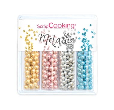 Décorations en sucre ScrapCooking® - Metallic Mix - 58 g