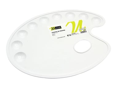 Palette plastique ovale - 9 godets - Monali