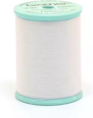 5 bobines de fil de canette blanc 90 pour machine à broder Brother