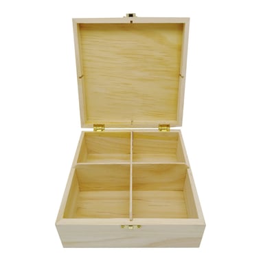 Boite à thé 4 compartiments en bois - Créalia