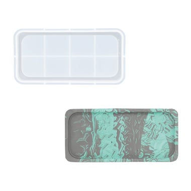 Moule en silicone - Plateau rectangulaire - Jesmonite - 18,2 cm - 9,3 cm x 1,2 cm
