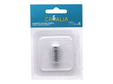 6 aimants ronds 10x3mm extra-forts - Créalia