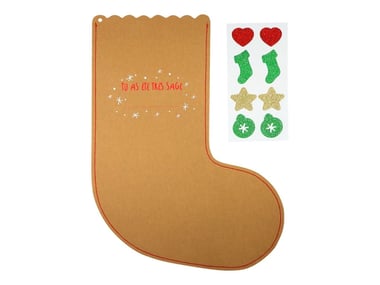 Chaussette de Noël à personnaliser et gommettes - Créalia