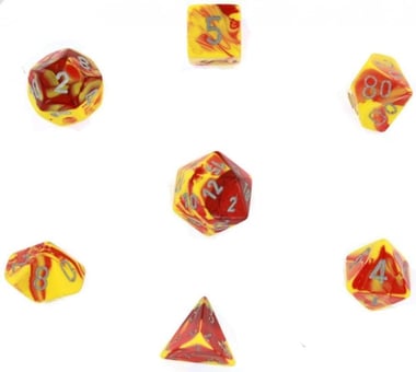 Set De 7 Dés JDR JRYXDS – Acrylique Double Couleur – Sac Inclus – Donjons & Dragons, Pathfinder