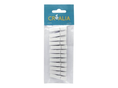 12 pinces à linge 3,5 cm - blanc - Créalia