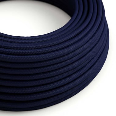 2,5 mètres Câble textile - RM20 rond 2x0,75mm - Bleu profond brillant