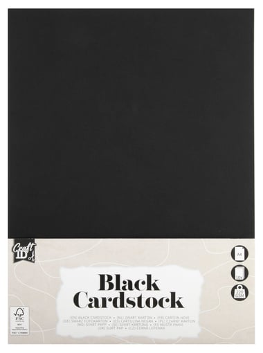 Lot de 10 feuilles unies Craft Id - Noir - A4 21 x 29,7 cm - 220 g/m²