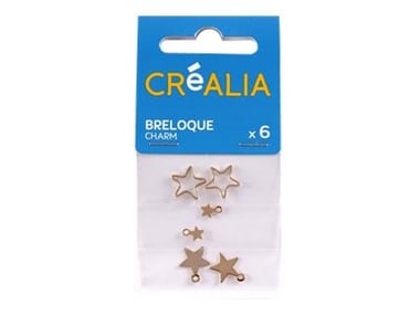 6 breloques dorées « étoiles »  - Créalia