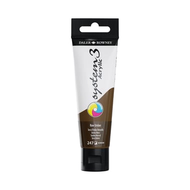 Tube 59 ml de peinture acrylique Daler Rowney - System 3 - Ombre naturelle