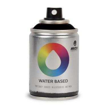 Bombe 100 ml de peinture  Montana Colors  Water Based - Noir de carbone - Opaque