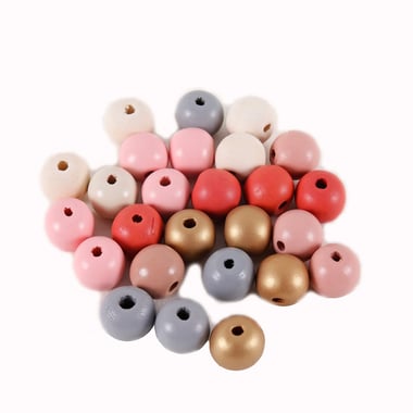 25 perles de bois rondes 20 mm Créalia - Corail