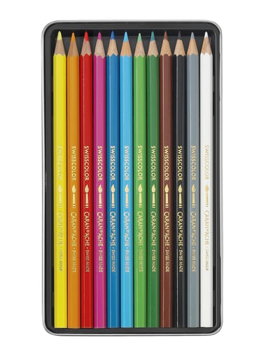Lot de 12 crayons aquarelle Caran d'Ache - Swisscolor