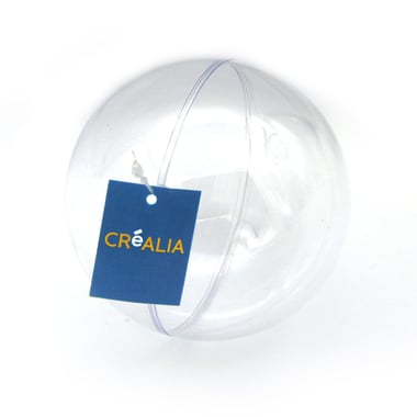 Boule plastique 10cm en 2 parties - Créalia