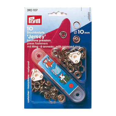 10 boutons pression jersey avec outil - 10 mm