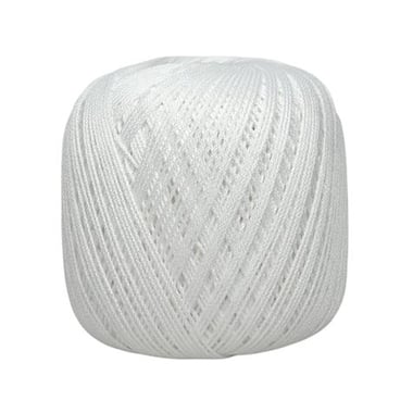 Pelote de fil à crocheter 100% coton - Distrifil - Cablé n°5 - Blanc 01