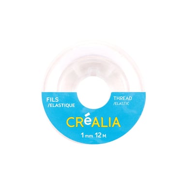 Fil élastique nylon 1 mm x 12 m Créalia - Transparent